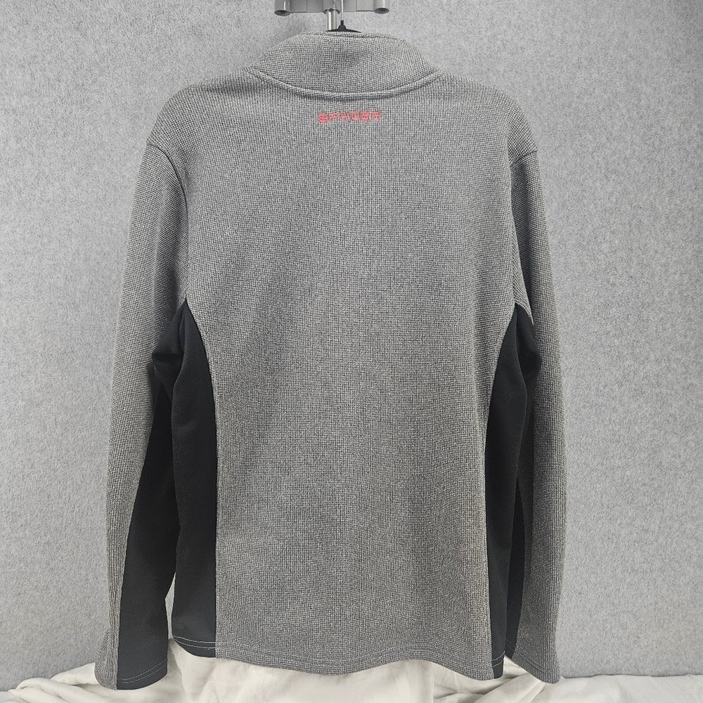 Spyder 1/4 Zip Pullover Sweatshirt Jacket Spider Mens Large Grey Black - Picture 2 of 12